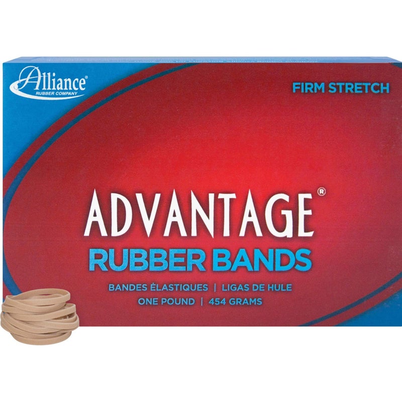 Alliance Rubber 26305 Advantage Rubber Bands Size #30, 1 lb Box Contains Approx. 1150 Bands (2" x 1/8", Natural Crepe) Beige - Image 1